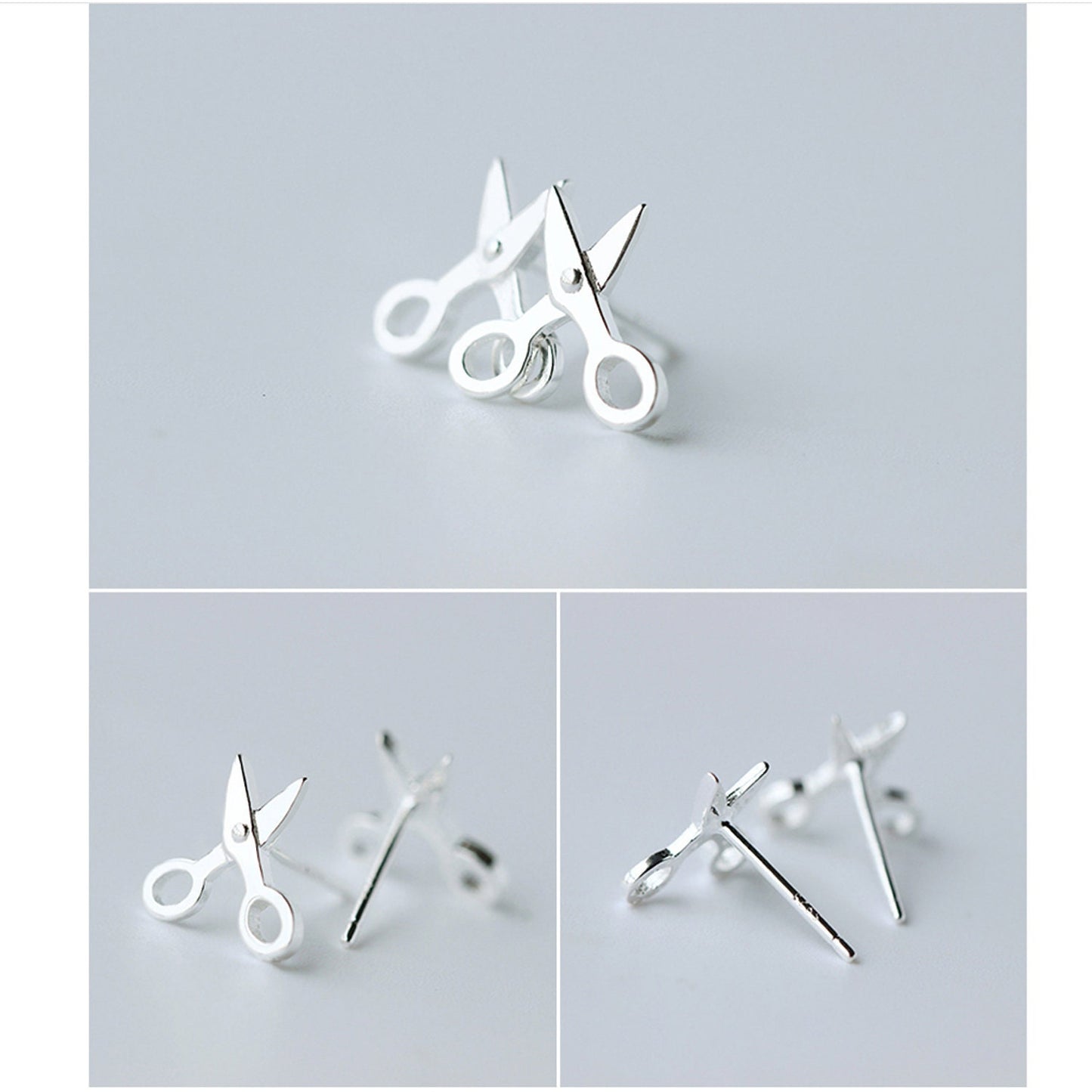 Sterling Silver Scissors Earrings