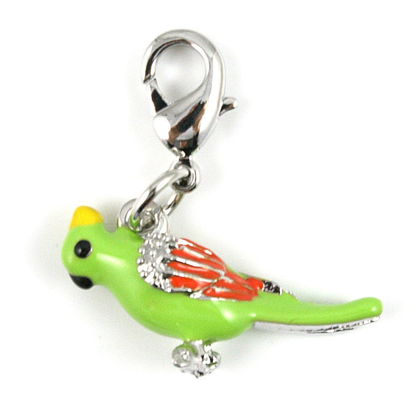 Bright Green Parrot Charm
