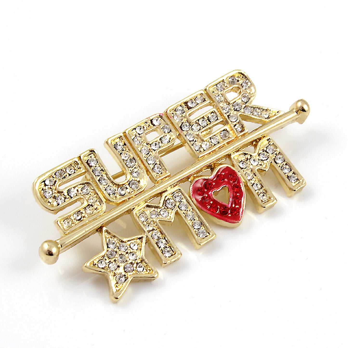 Super Mum Gold Plated Brooch