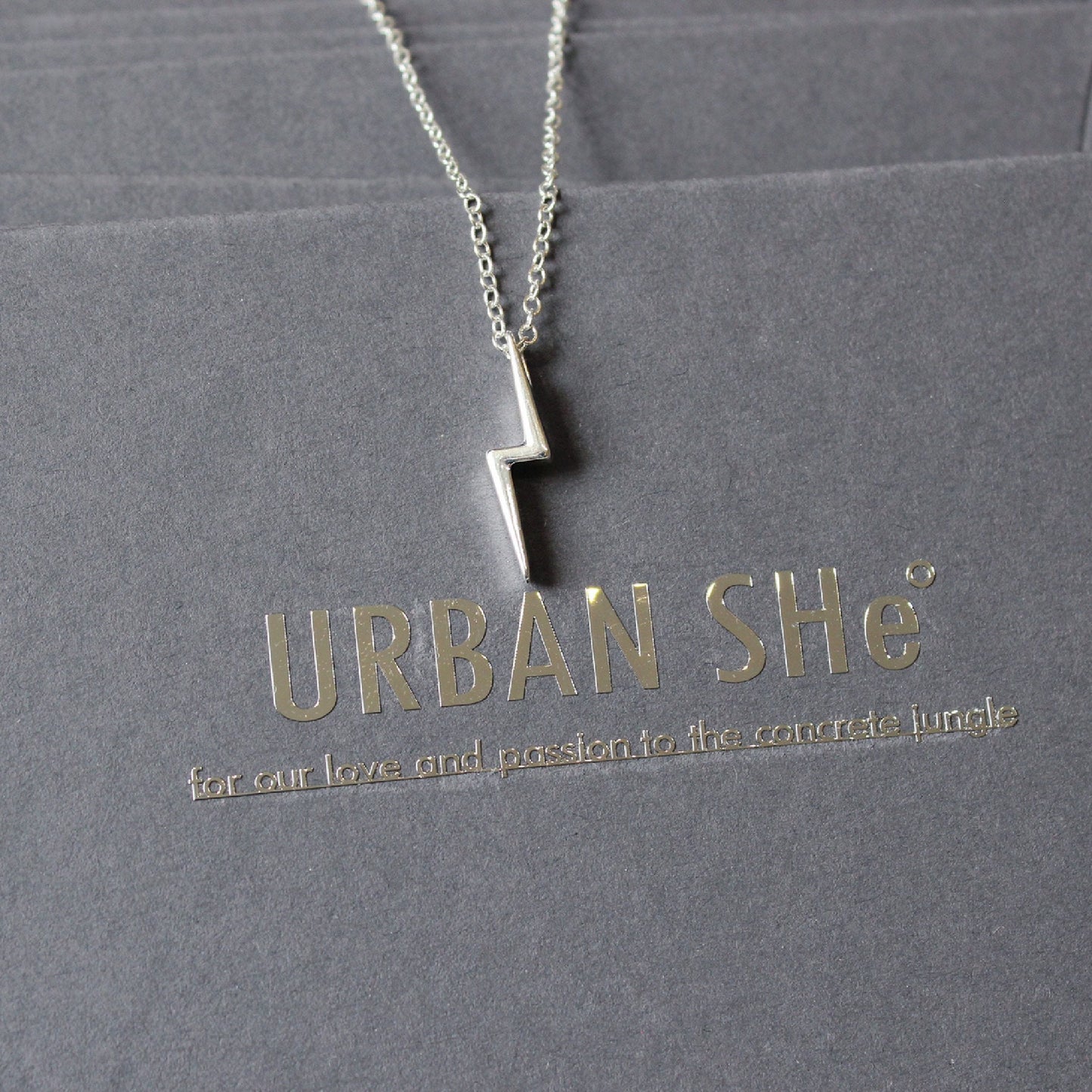 Silver or Gold Plated Lightning Bolt Necklace