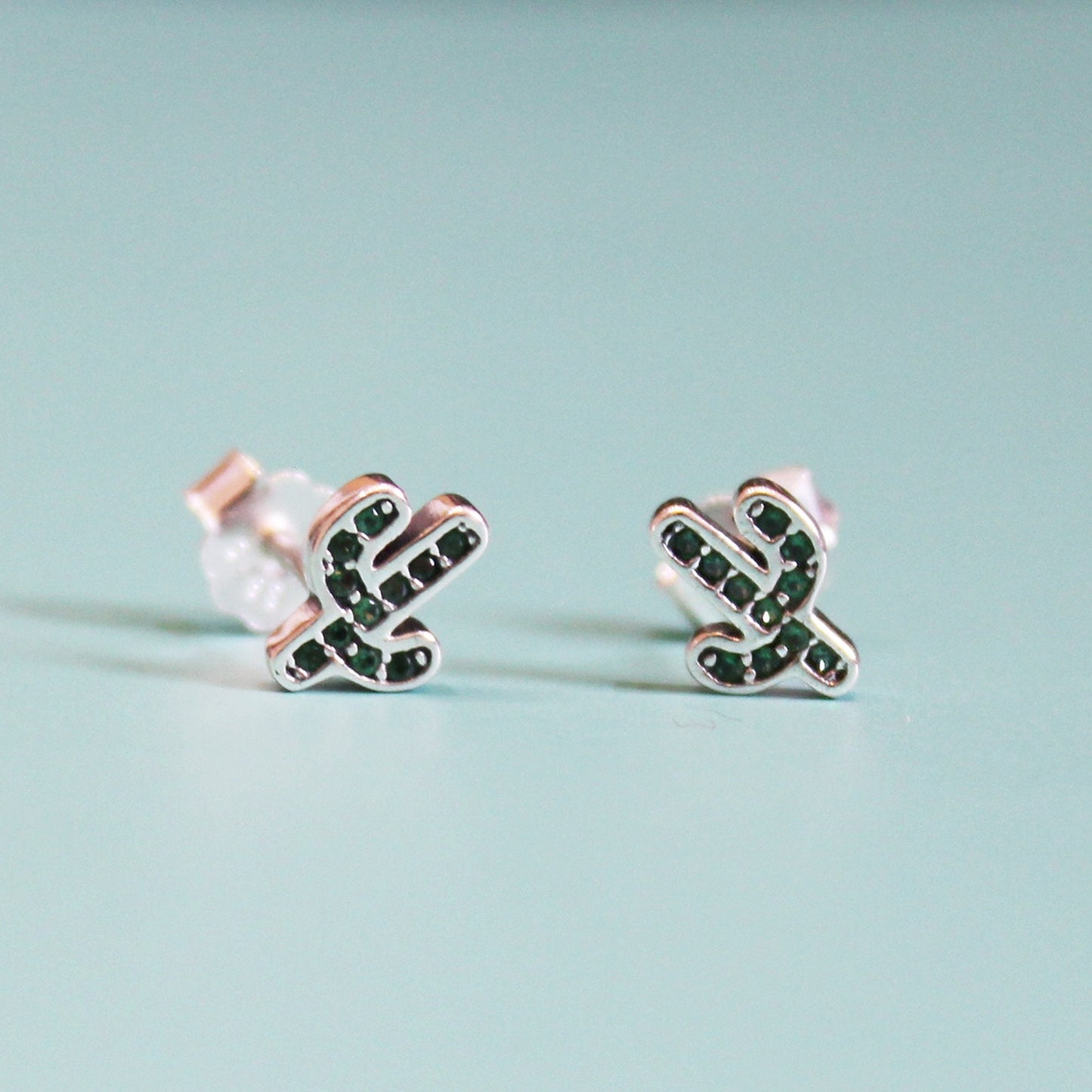 Sterling Silver Mini Cactus Stud Earrings