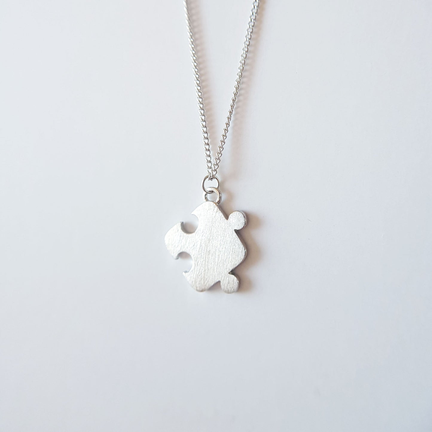 Sterling Silver Jigsaw Puzzle Piece Necklace and Earring Set (2 slots)