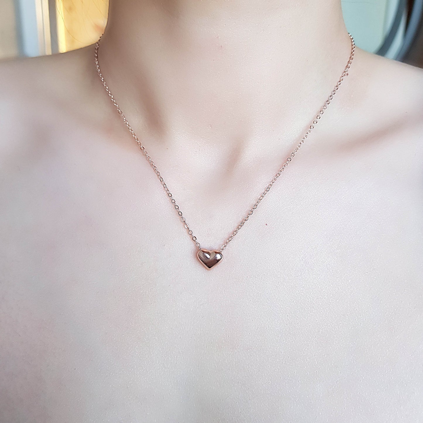 Gold or Silver Plated Mini Heart Necklace