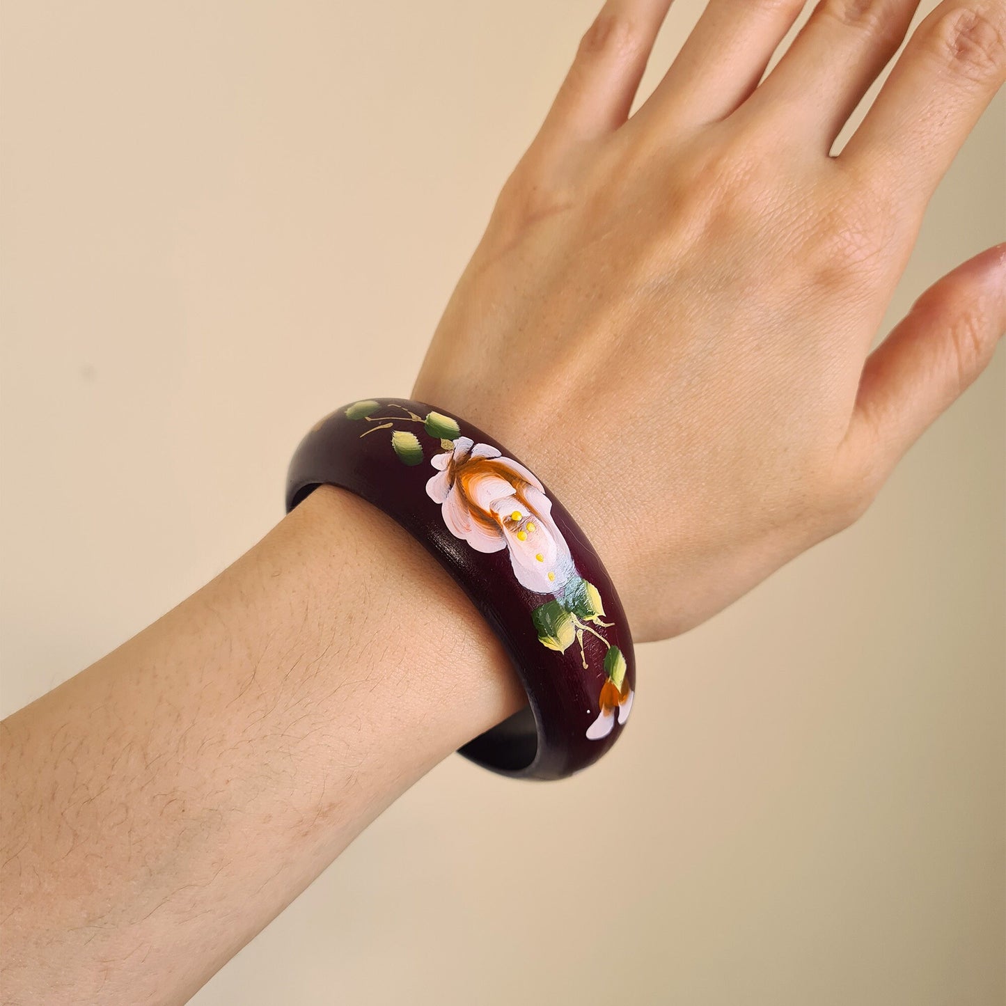 Hand-Drawn Nature Inspired Chunky Bangle