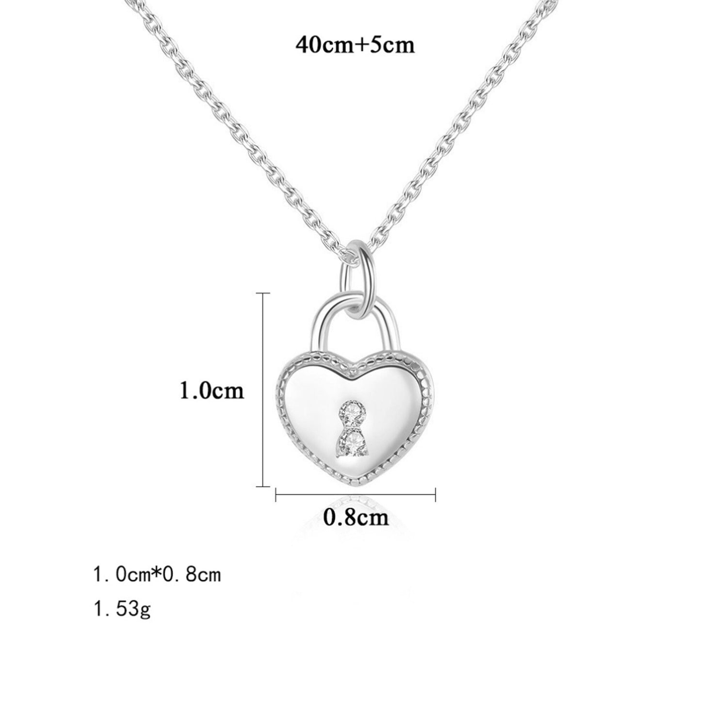 Mini Sterling Silver Love Heart Padlock Necklace