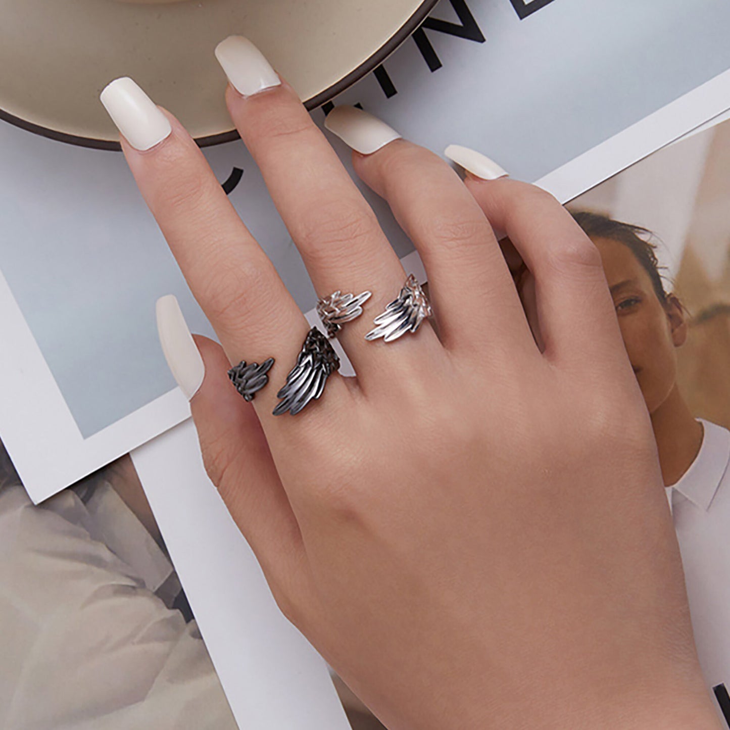 Sterling Silver Guardian Angel Wing Ring