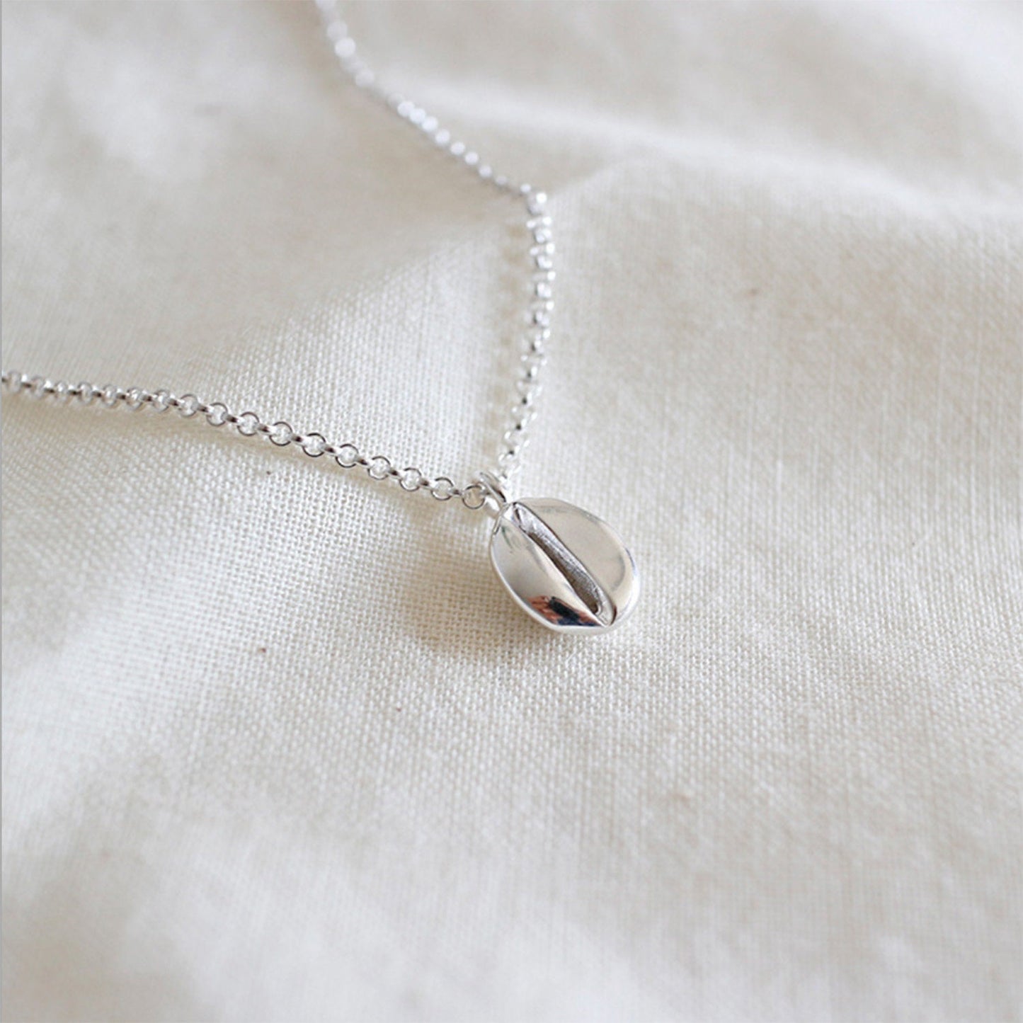 925 Sterling Silver Coffee Bean Necklace