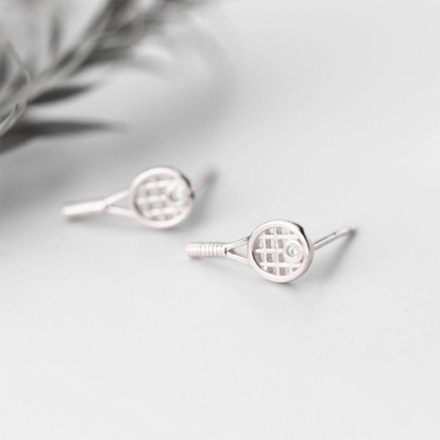 Sterling Silver Tennis Racket Stud Earrings Sports game lover jewellery badminton