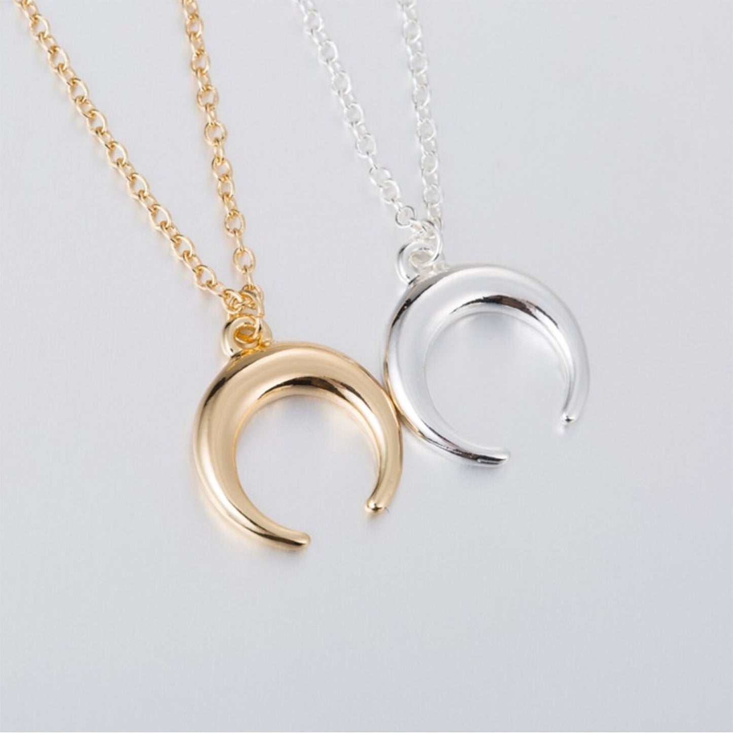 Silver Plated Or Gold Plated Horn Necklace