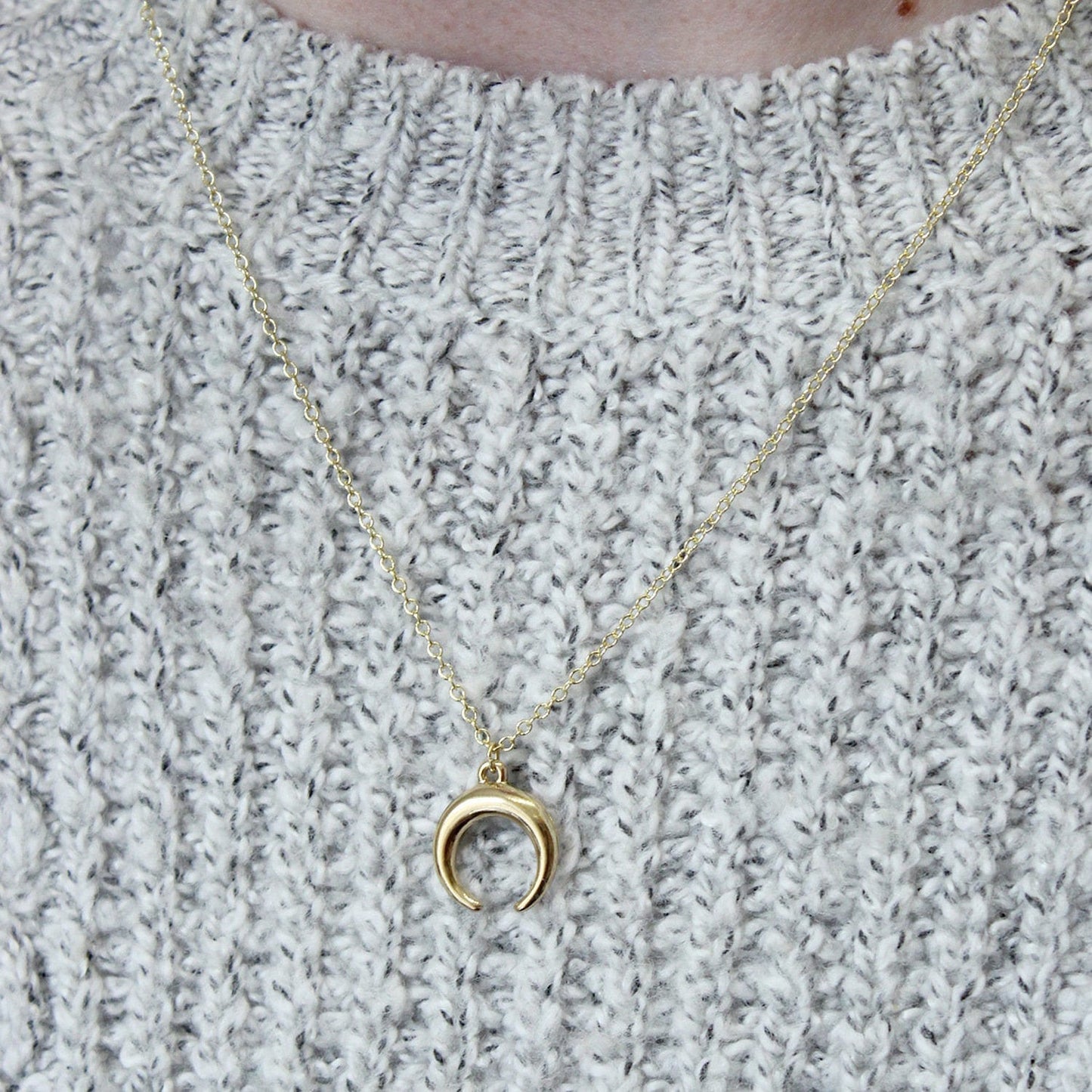 Silver Plated Or Gold Plated Horn Necklace