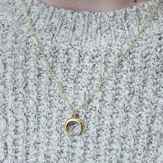 Silver Plated Or Gold Plated Horn Necklace