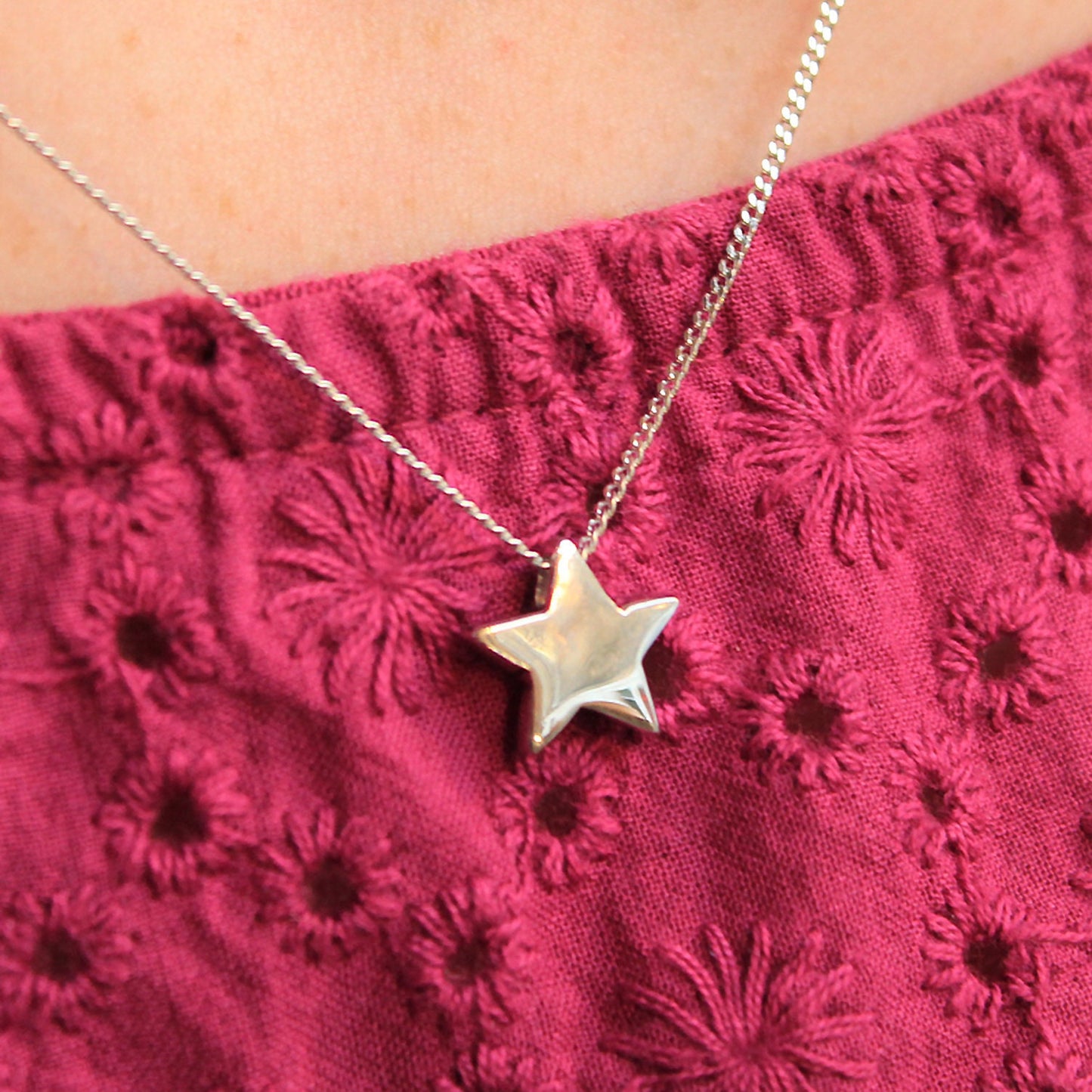 925 Sterling Silver Gold Plated Small Wish Star Necklace