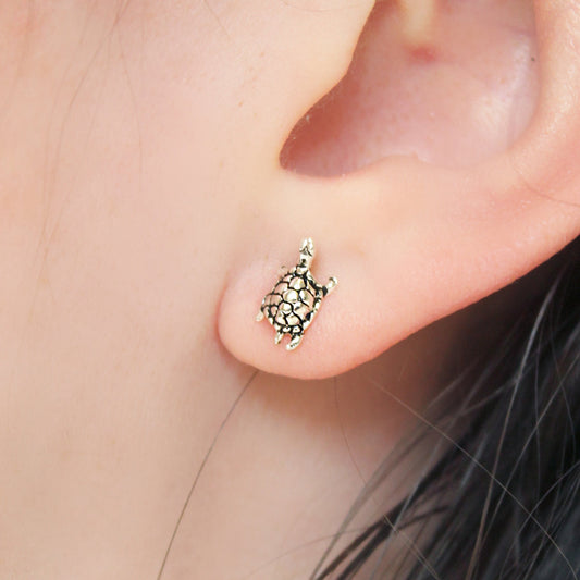 Sterling Silver Little Turtle Stud Earrings