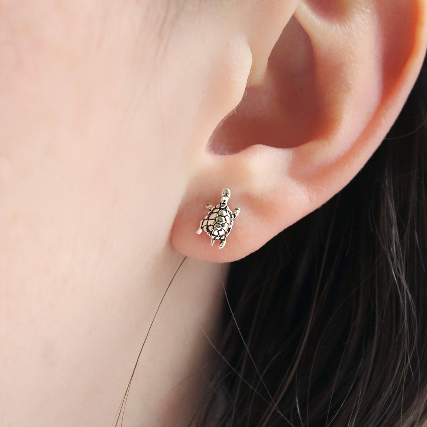 Sterling Silver Little Turtle Stud Earrings