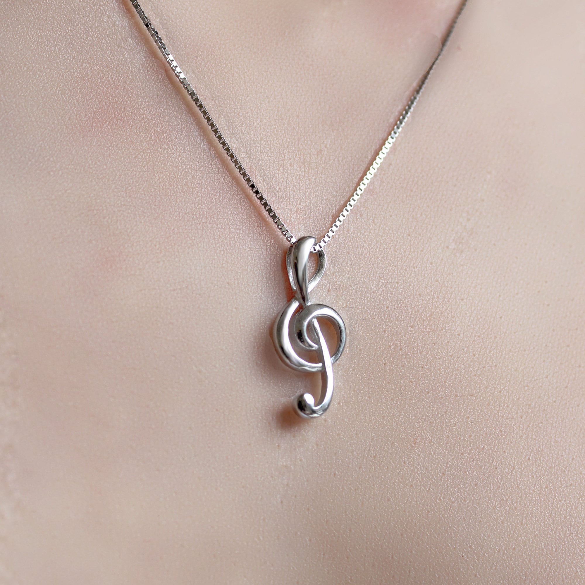 Music Note Necklace of Sterling Silver Personalized Musical - Etsy | Music  note necklace, Music note jewelry, Pendant
