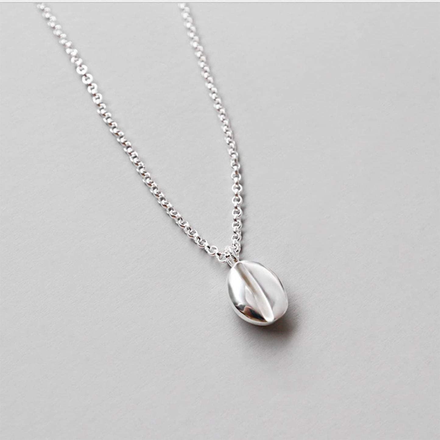 925 Sterling Silver Coffee Bean Necklace