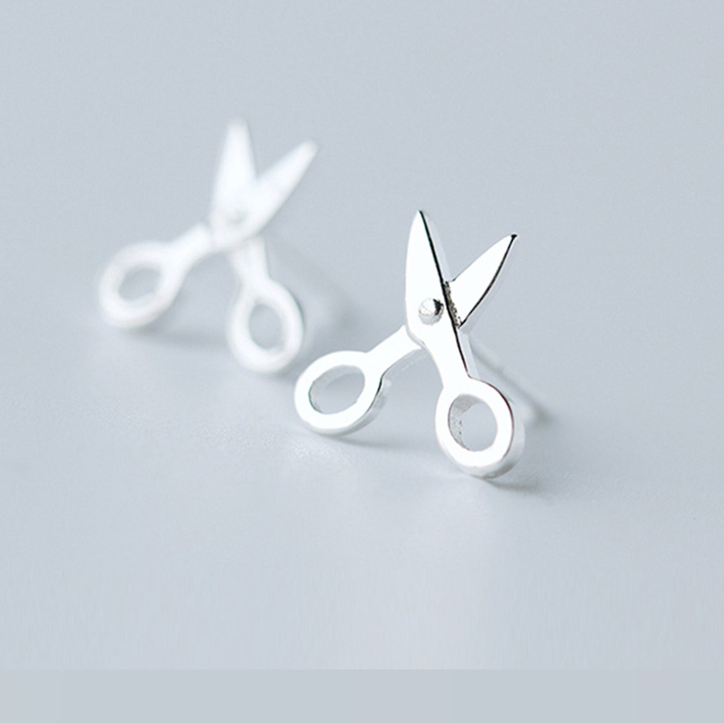 Sterling Silver Scissors Earrings Necklace hairdresser studs earrings salon barbers craft Pendant