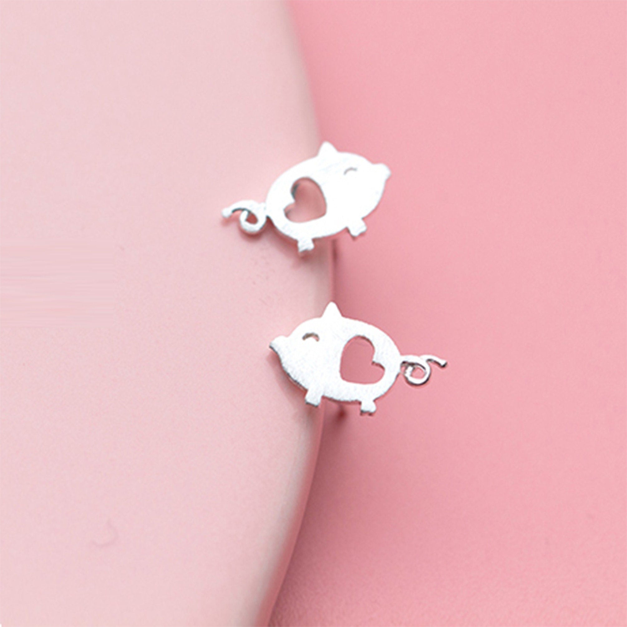 Sterling silver sale pig earrings