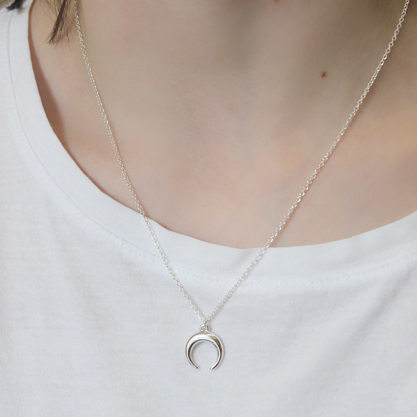 Silver Plated Or Gold Plated Horn Necklace