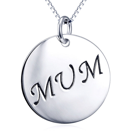 Sterling Silver Engraved Mum Tag Necklace mother's day gift mother engraving message