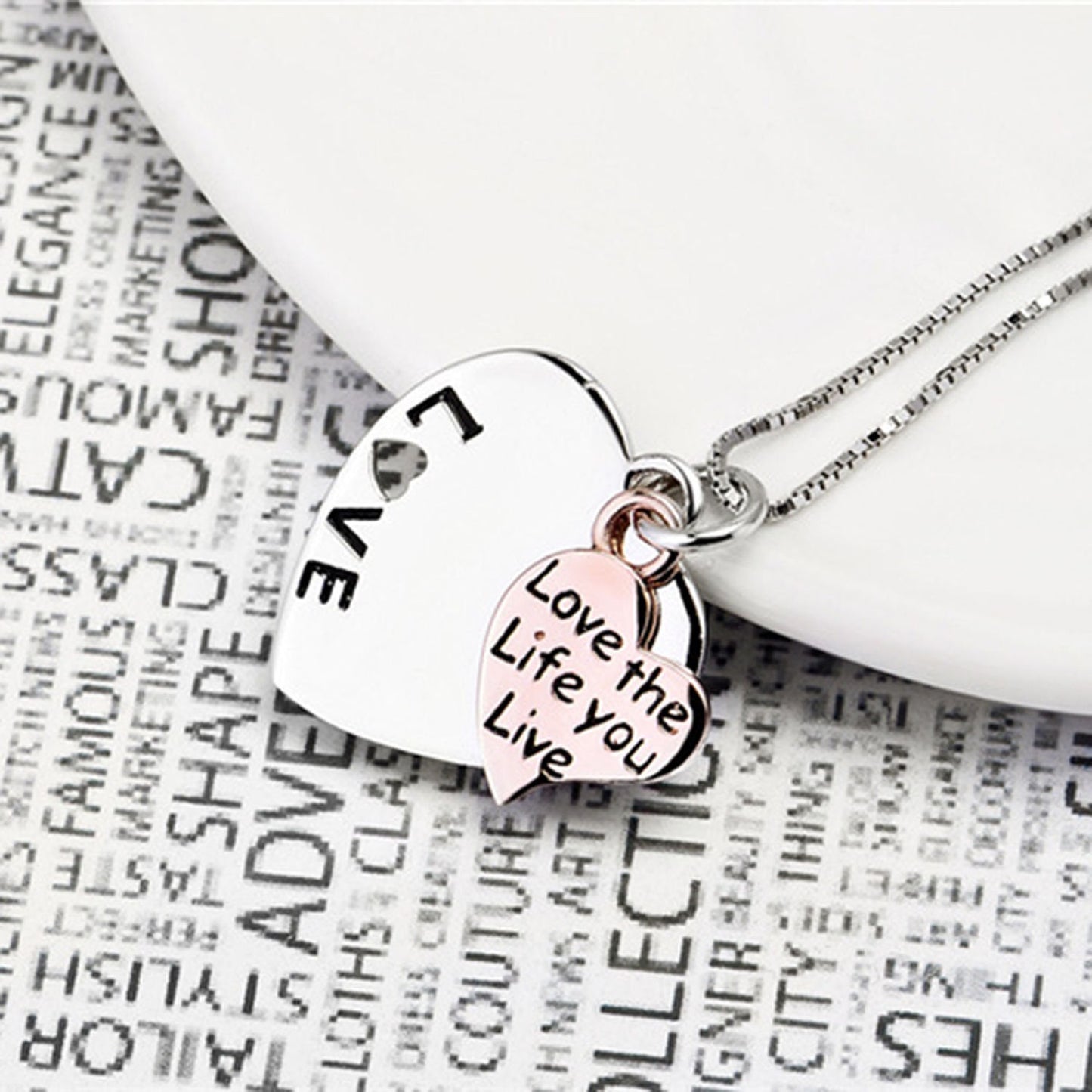 Sterling Silver Engraved 'Love The Life You Live' Tag Necklace