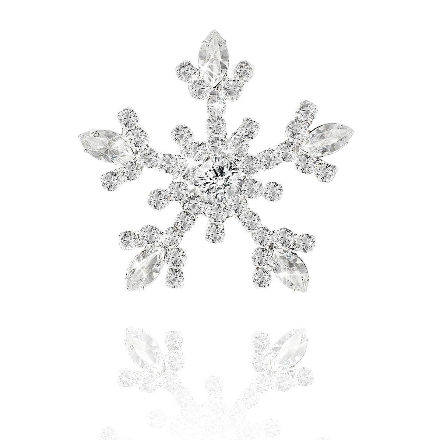 Sparkling Crystal Snowflake Brooch Pin Christmas Winter Flower Frozen Inspired Brooch Pin  Festive jewellery