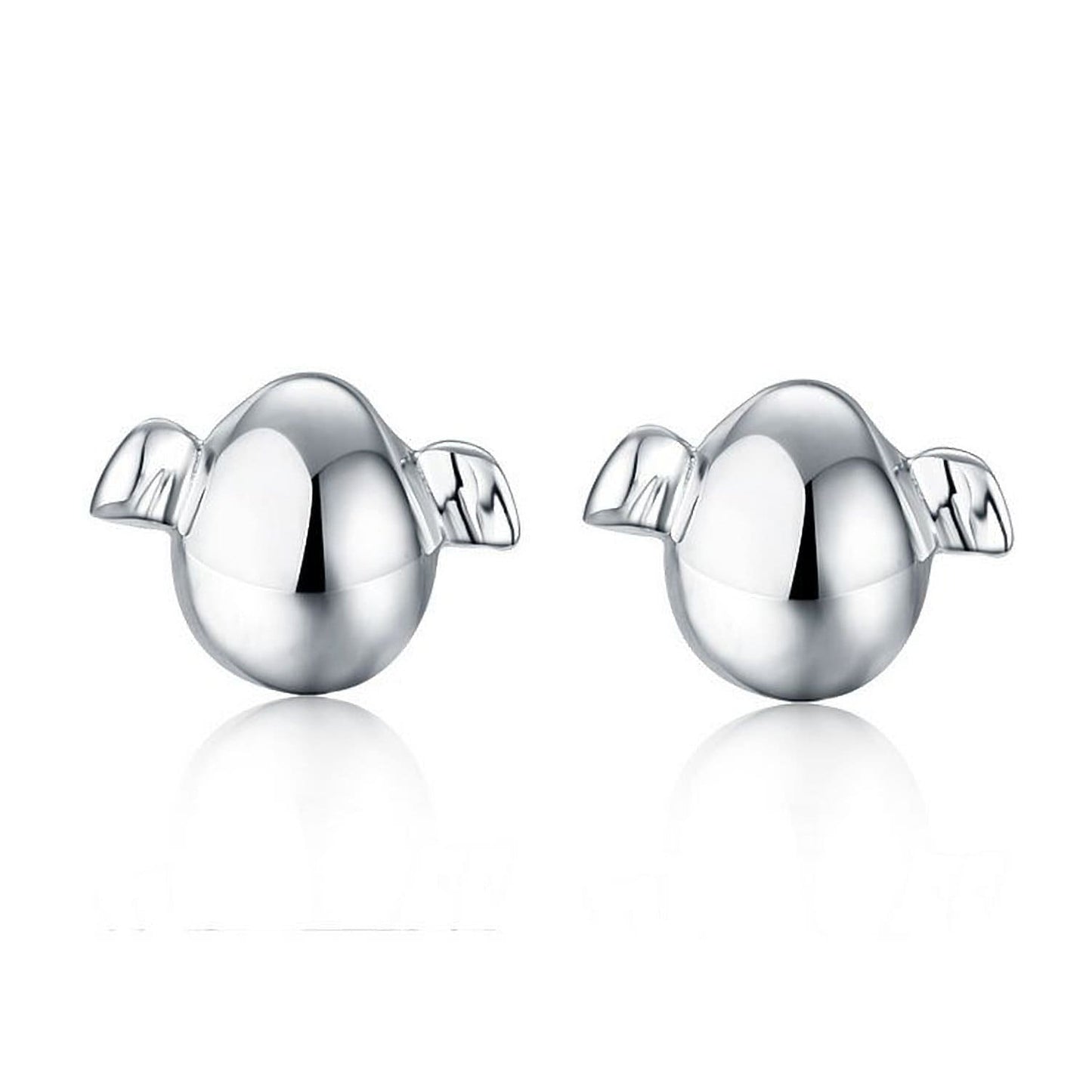 925 Sterling Silver Mini Flying Egg Stud Earrings