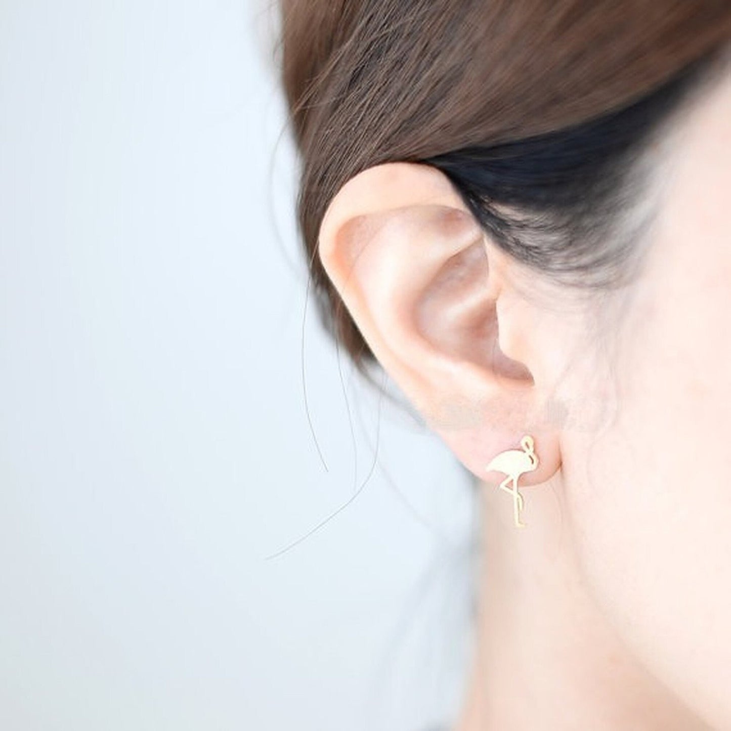 Silver or Gold Plated Flamingo Stud Earrings