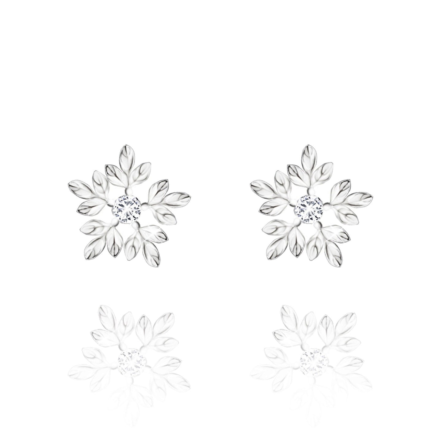 Sterling Silver Delicate Snowflake Necklace or Stud Earrings