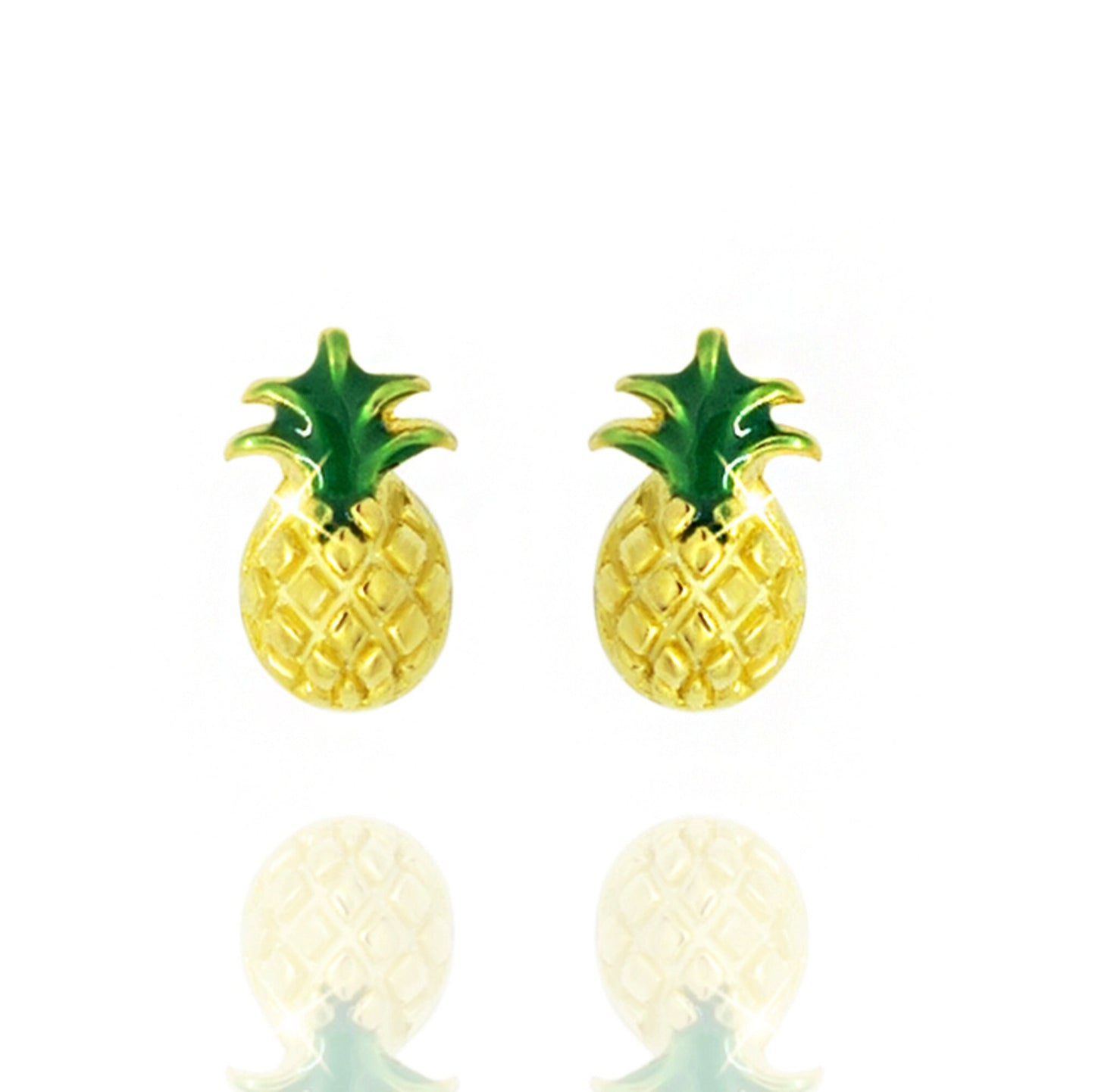 Gold Plated Silver Mini Pineapple Stud Earrings