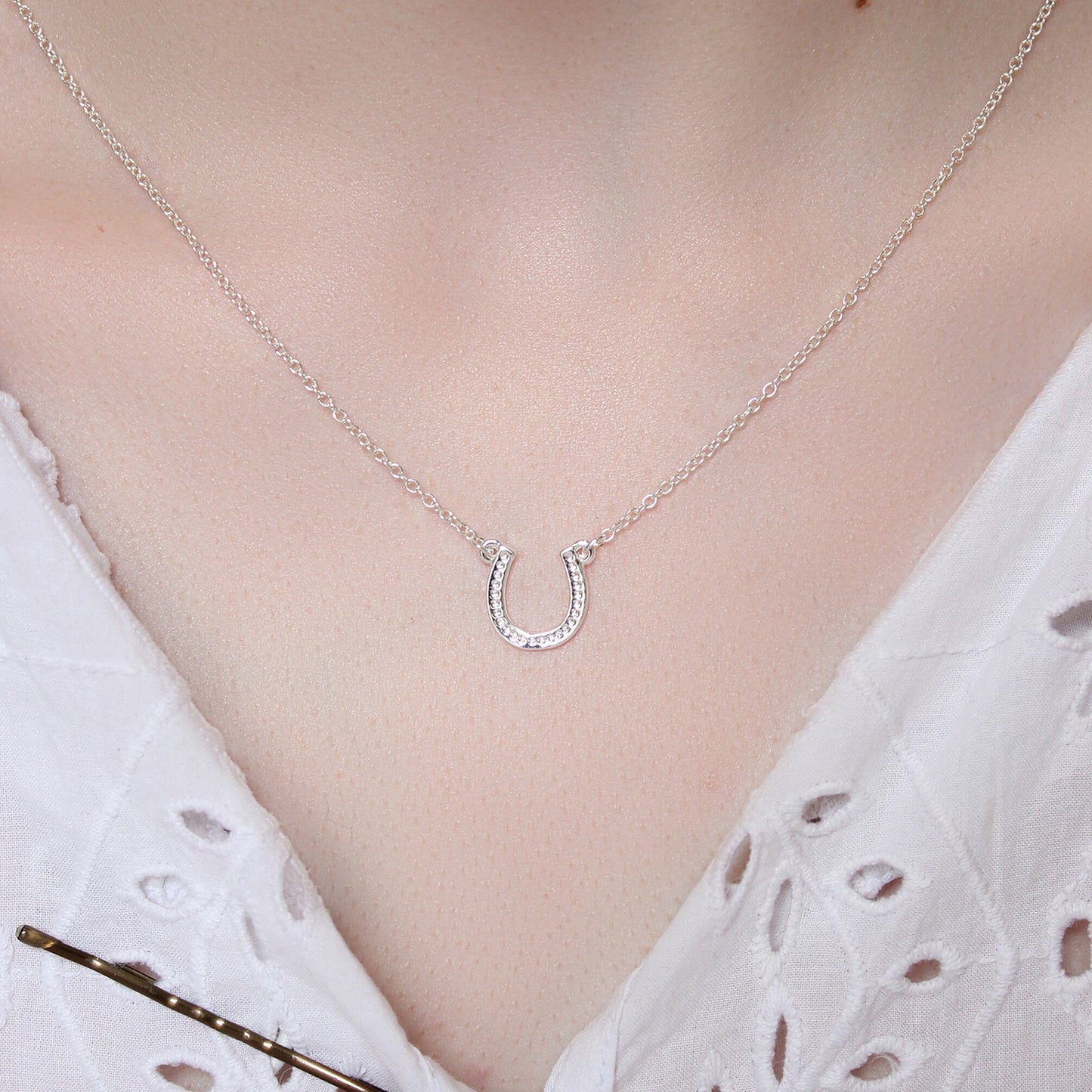 Silver Plated Gold plated Wish Good Luck Horseshoe Necklace Horse Shoe Rose gold plated horseshoe necklace