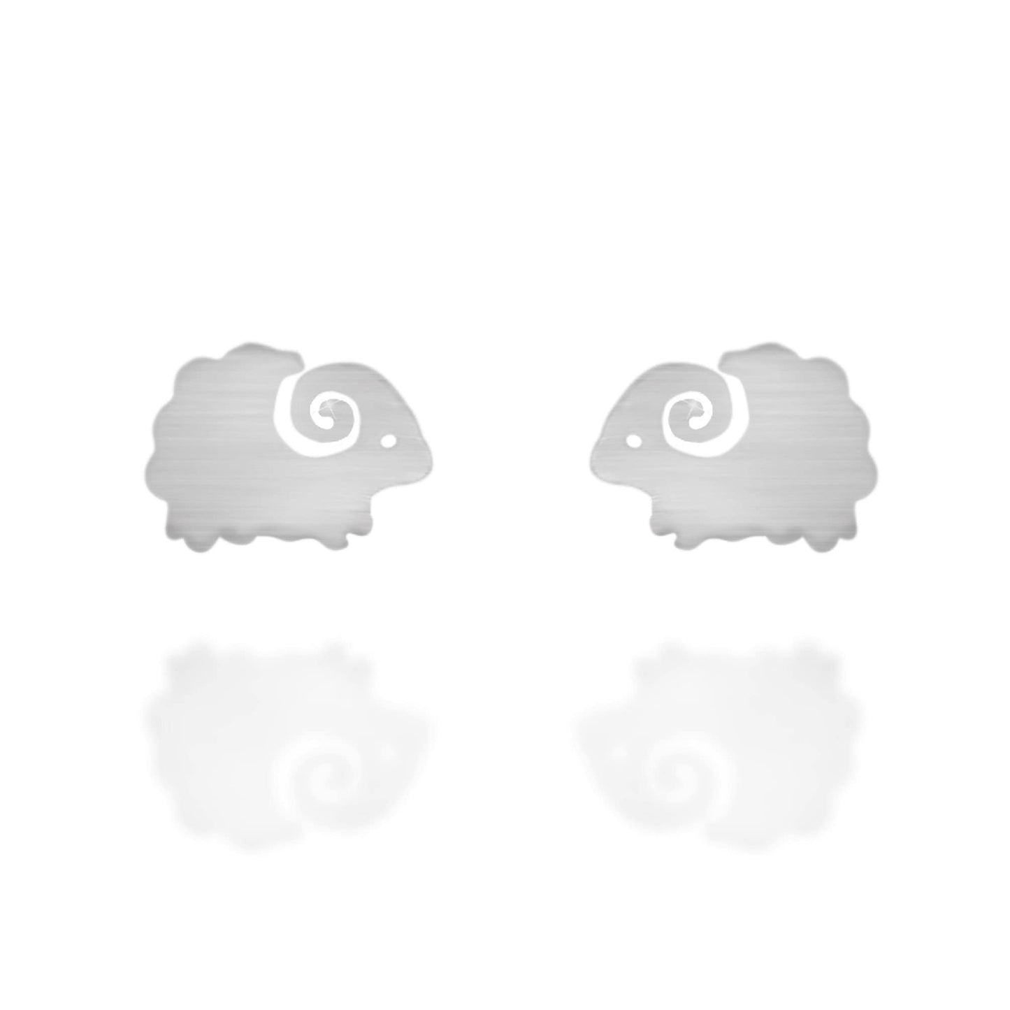 925 Sterling Silver Sheep Lamb Stud Earrings hopping lamb animal lover jewellery