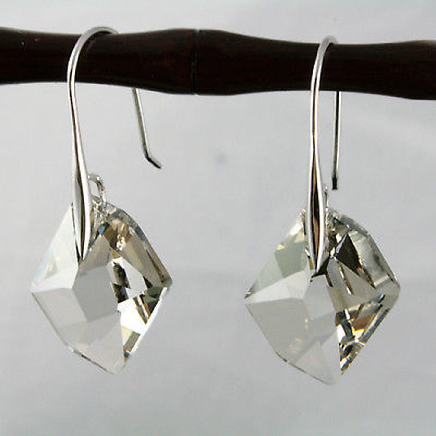 Sterling Silver Geometric Cosmic Earrings Made with Genuine Swarovski Elements