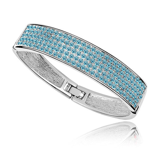 Blue or Clear Disco Crystal Bangle Bracelet