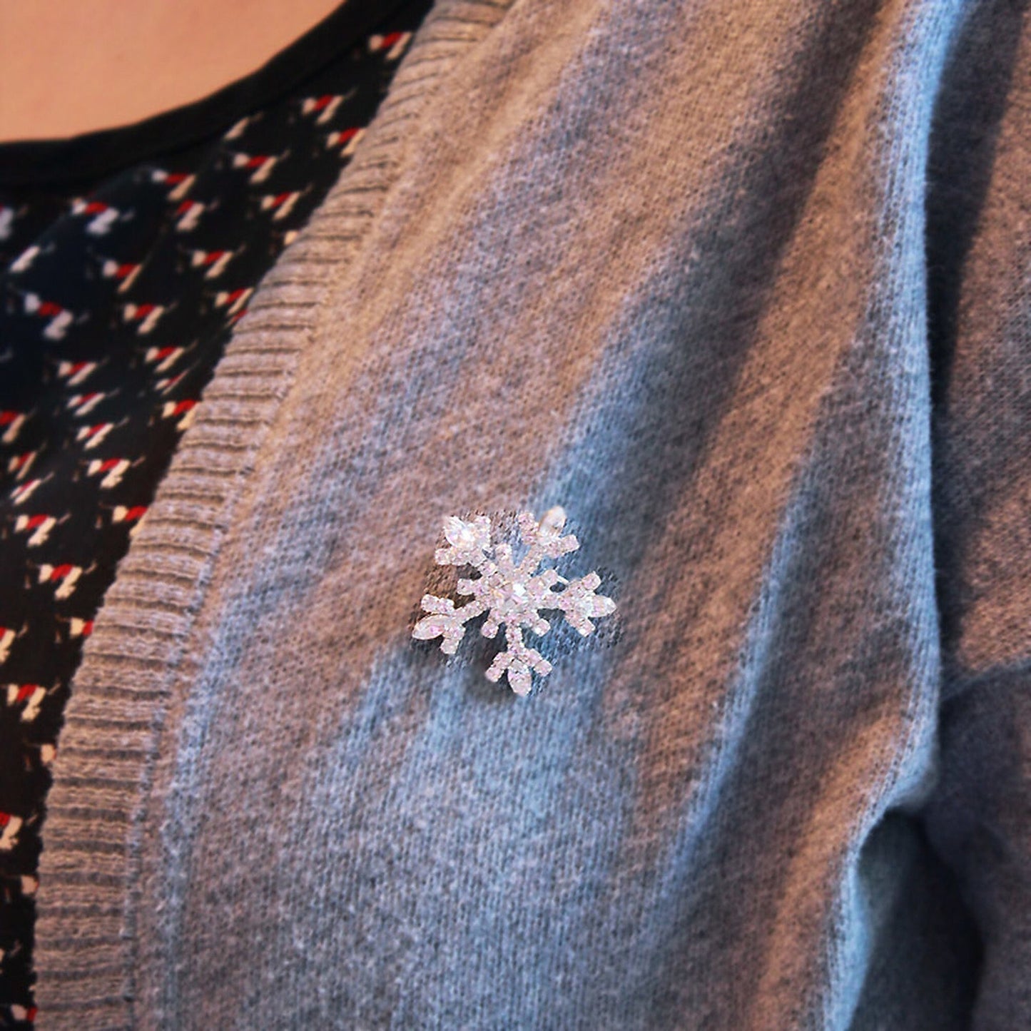 Sparkling Crystal Snowflake Brooch Pin Christmas Winter Flower Frozen Inspired Brooch Pin  Festive jewellery