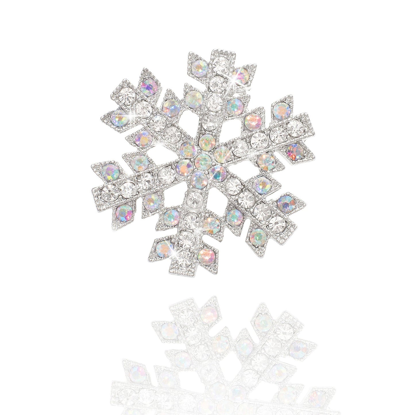 Sparkling Crystal Snowflake Brooch Pin Christmas Winter Flower Frozen Inspired Brooch Pin  Festive jewellery