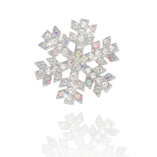 Sparkling Crystal Snowflake Brooch Pin