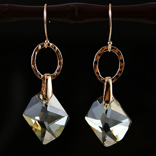Rose Gold Plated Gold Cosmic Crystal Earrings Made With Genuine Swarovski Elements