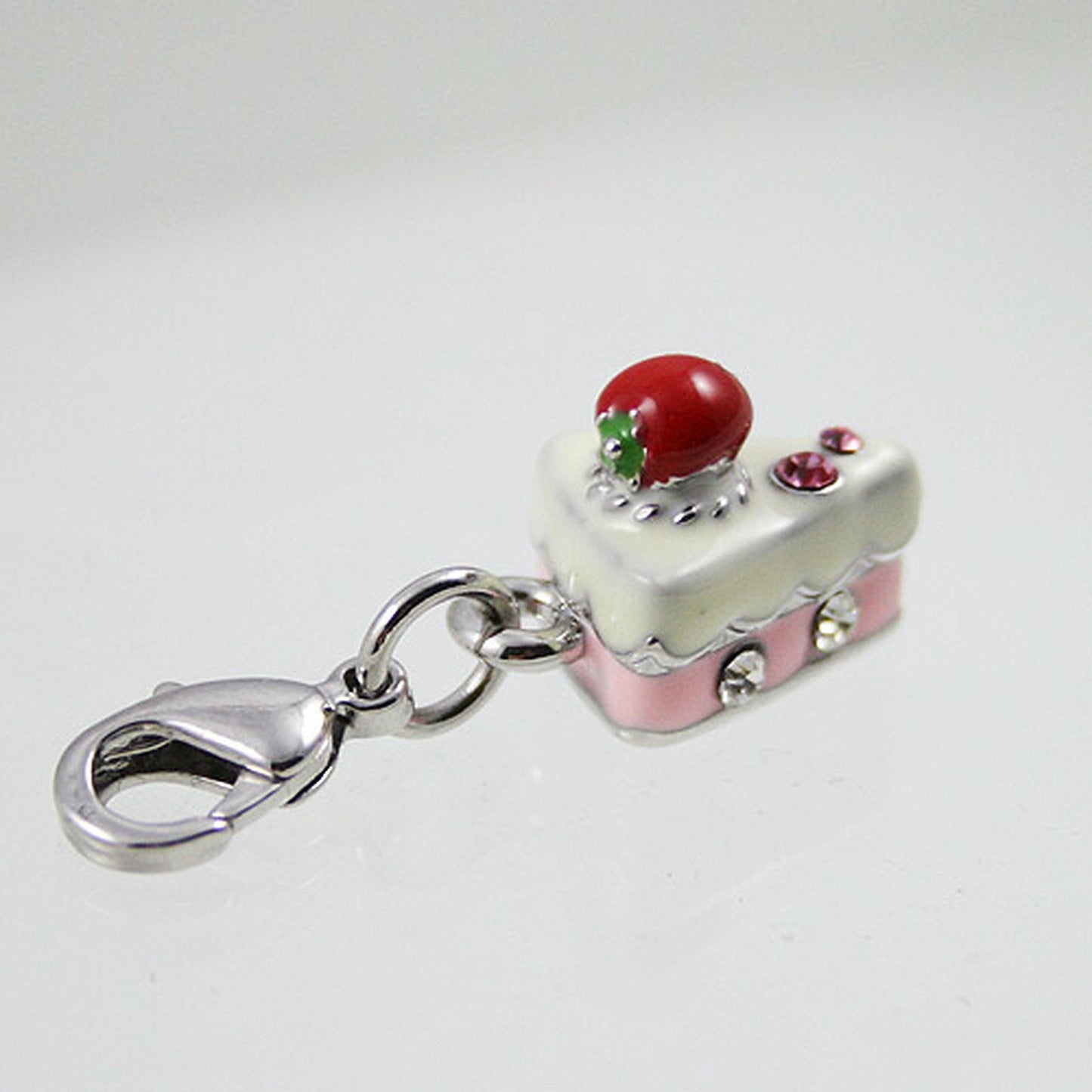 Strawberry Birthday Cake Clip-On Bracelet Charm