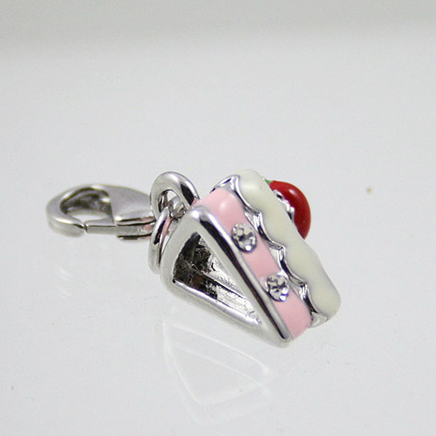 Strawberry Birthday Cake Clip-On Bracelet Charm