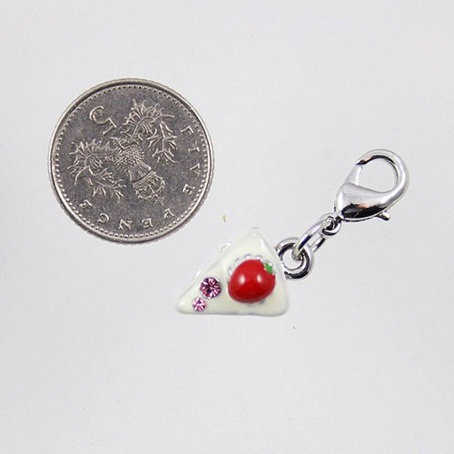 Strawberry Birthday Cake Clip-On Bracelet Charm