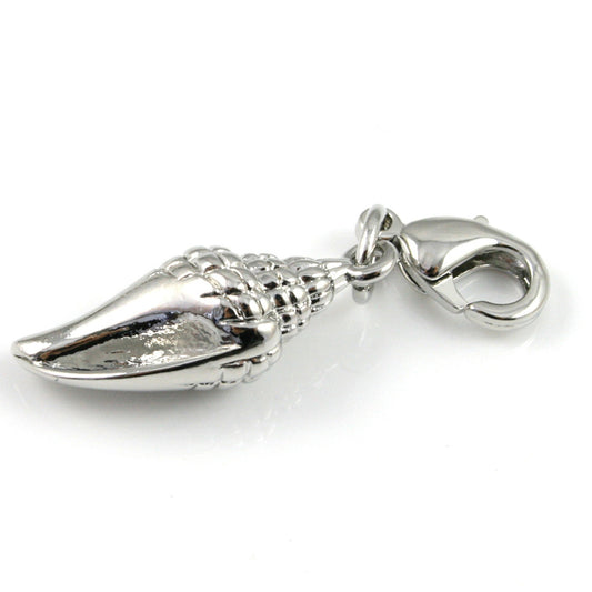 Silver Sea Shell Clip-On Bracelet Charm