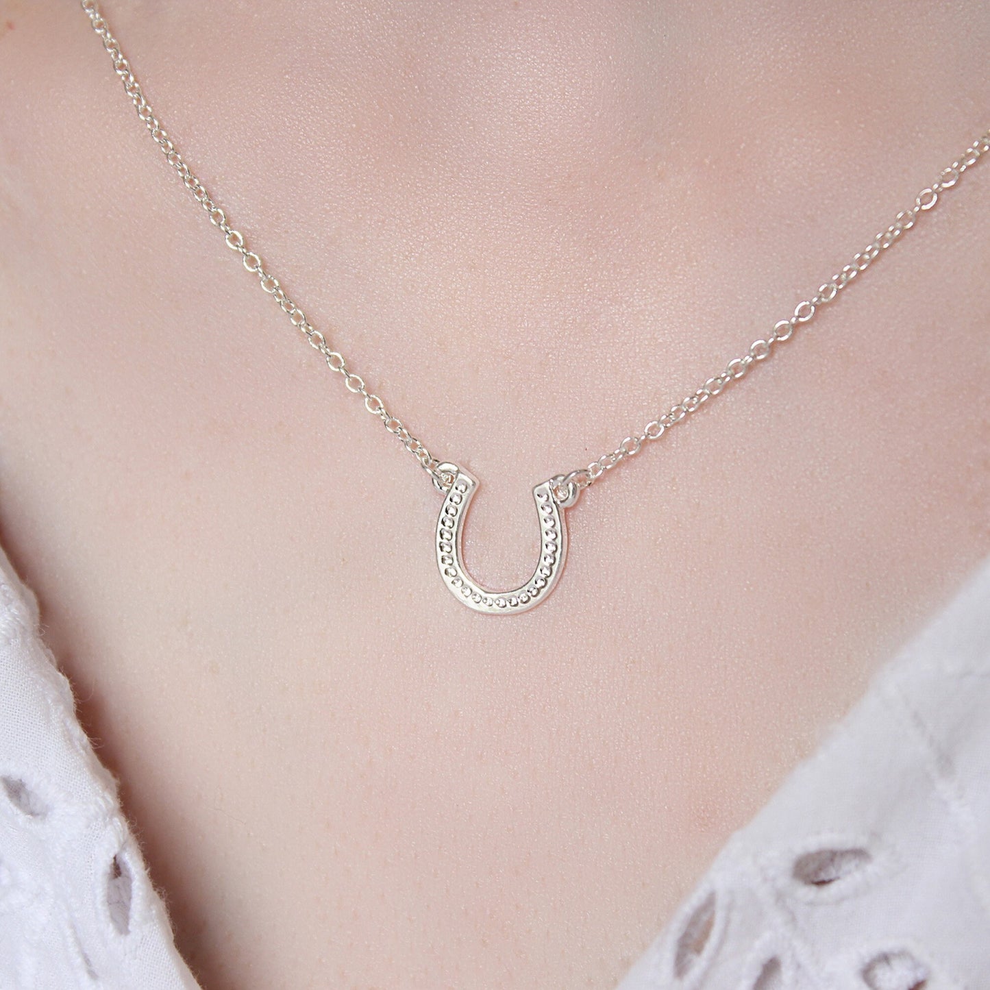 Silver Plated Gold plated Wish Good Luck Horseshoe Necklace Horse Shoe Rose gold plated horseshoe necklace