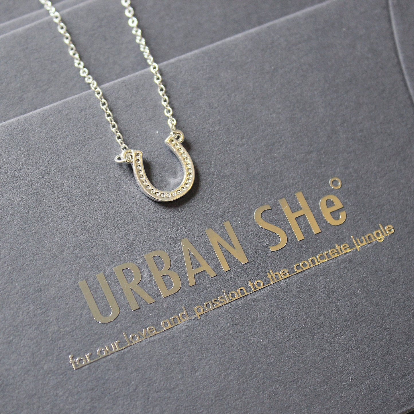 Silver Plated Gold plated Wish Good Luck Horseshoe Necklace Horse Shoe Rose gold plated horseshoe necklace