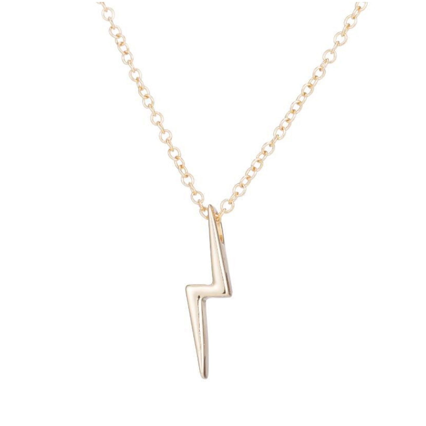 Silver or Gold Plated Lightning Bolt Flashlight Necklace