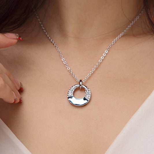 Clear Infinity Ring Crystal Necklace Circle