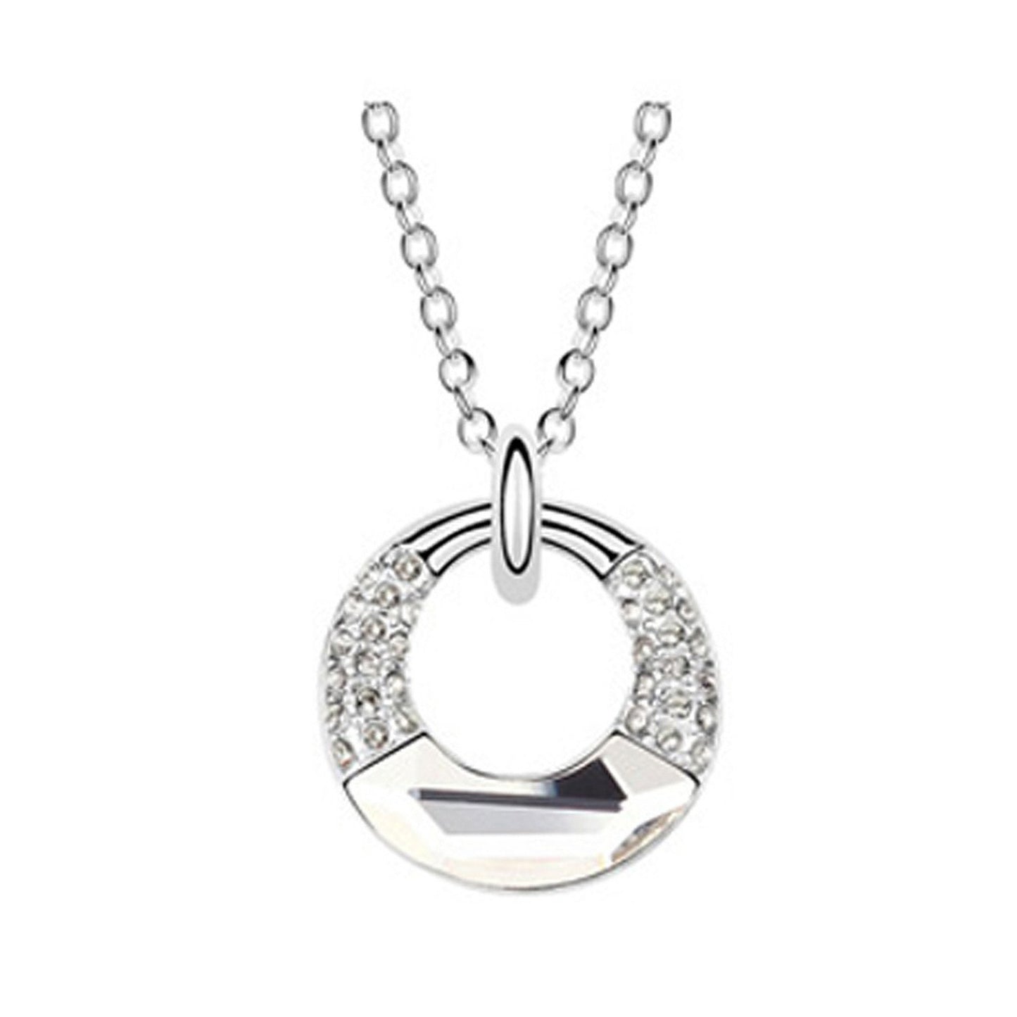 Clear Infinity Ring Crystal Necklace Circle