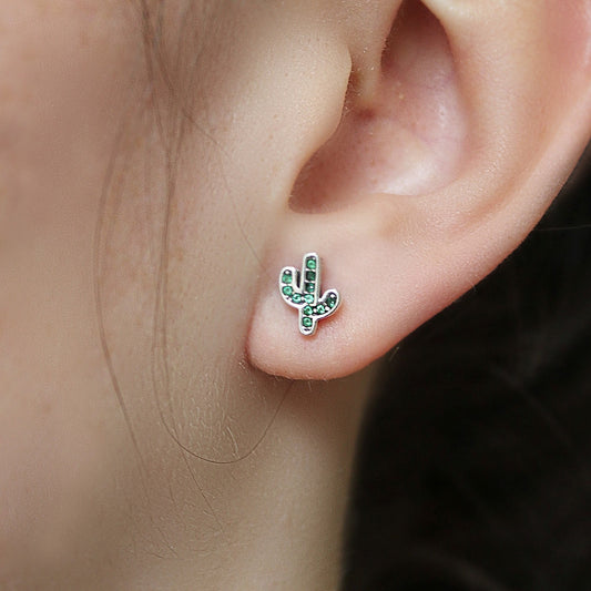 Sterling Silver Mini Cactus Stud Earrings 3 different designs