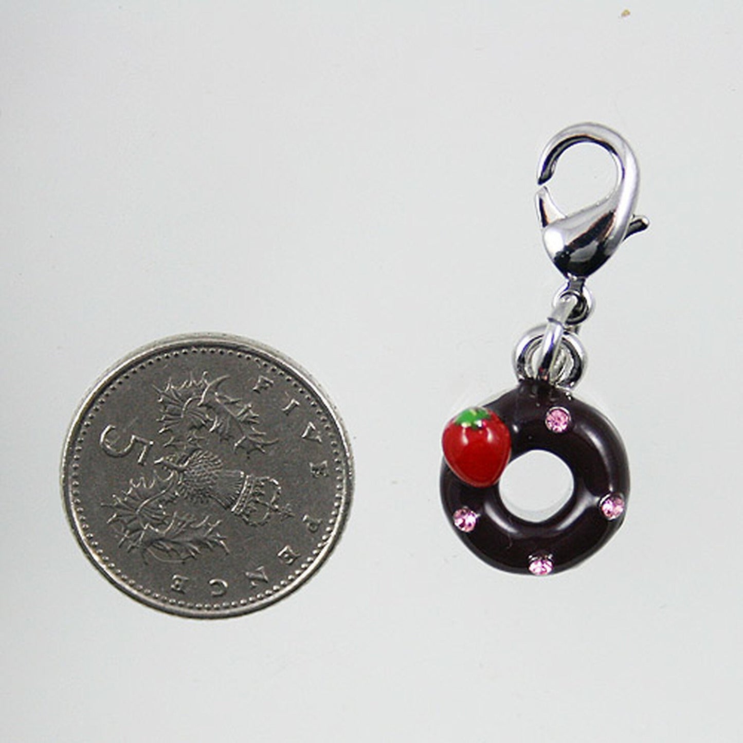 Chocolate Covered Doughnut/Donut Clip-On Bracelet Charm