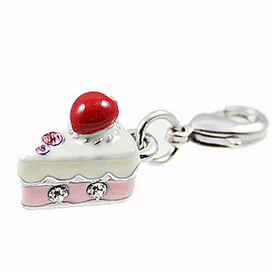 Strawberry Birthday Cake Clip-On Bracelet Charm